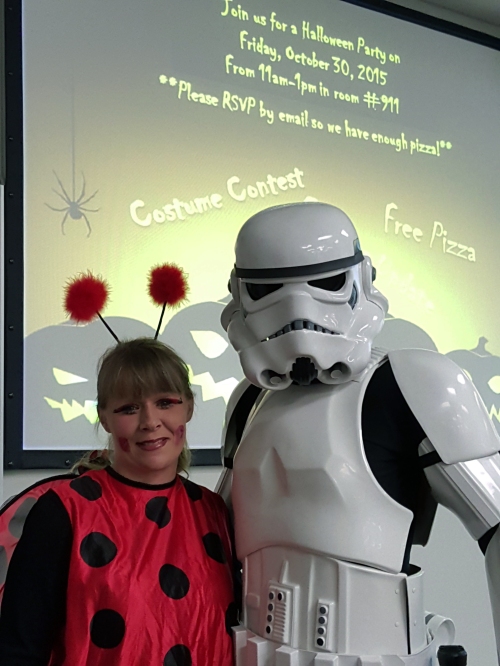 Sure, candy is expected, but let’s talk pizza. Thank you, Dominoes for providing lunch to all of our WMU-Cooley ghouls and goblins – And Darth Vader; Lansing campus Halloween costume winner!